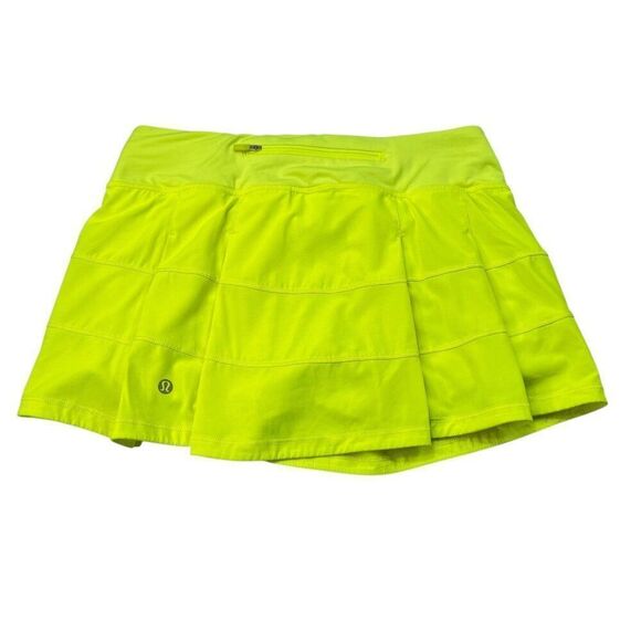 lululemon athletica Dresses & Skirts - Lululemon Pace Rival Mid-Rise Skirt Highlight Yellow Size 6